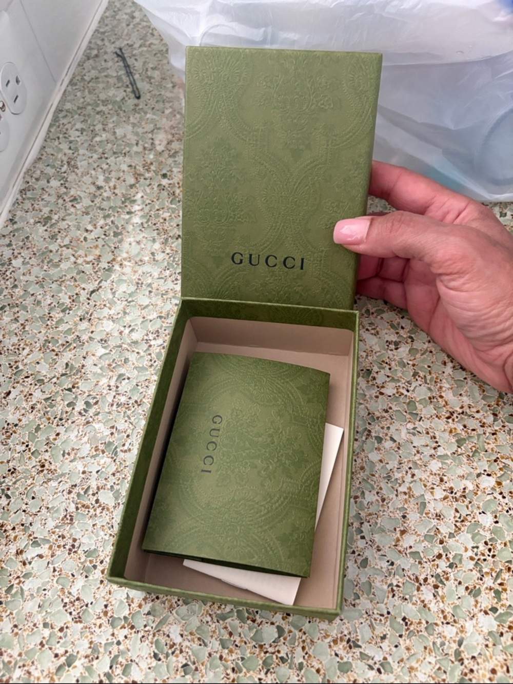 Gucci Green Embossed Accessory Box